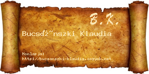 Bucsánszki Klaudia névjegykártya